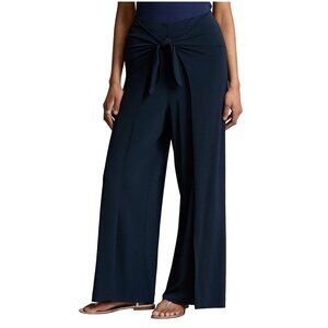 Polo Ralph Lauren Women's Wide Open Leg Wrap Tie Front Palazzo Pants Large L
